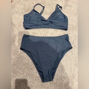 Women's Navy Blue Swim Set